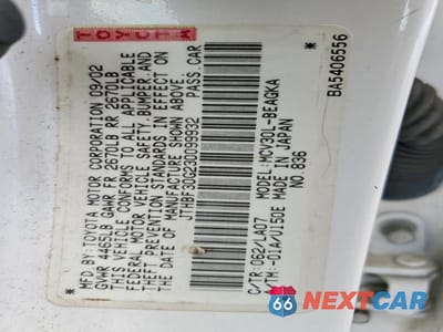 Zdjęcie 12 z 12 samochodu: 2003 LEXUS ES 300 VIN:JTHBF30G230099932 - miniatura