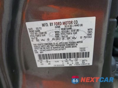 Zdjęcie 13 z 13 samochodu: 2012 FORD ESCAPE XLT VIN:1FMCU0D77CKC07577 - miniatura