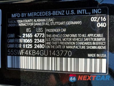 Zdjęcie 12 z 12 samochodu: 2016 MERCEDES-BENZ C 300 4MATIC VIN:55SWF4KB4GU143770 - miniatura