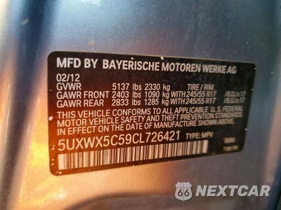 Zdjęcie 13 z 13 samochodu: 2012 BMW X3 XDRIVE28I VIN:5UXWX5C59CL726421 - miniatura