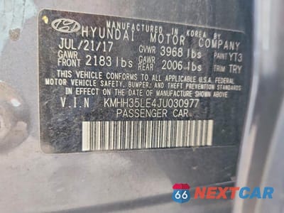 Zdjęcie 13 z 13 samochodu: 2018 HYUNDAI ELANTRA GT BASE VIN:KMHH35LE4JU030977 - miniatura
