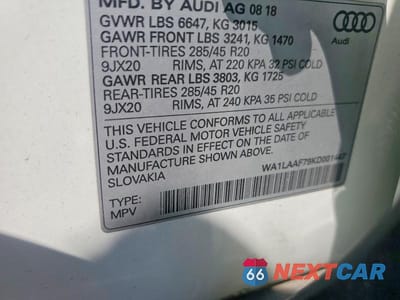 Zdjęcie 12 z 12 samochodu: 2019 AUDI Q7 PREMIUM PLUS VIN:WA1LAAF79KD001447 - miniatura