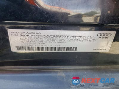 Zdjęcie 12 z 12 samochodu: 2007 AUDI A4 2 VIN:WAUAF78E57A131728 - miniatura