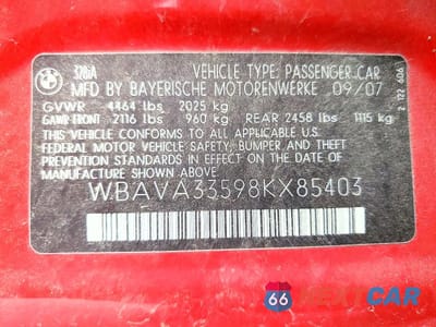 Zdjęcie 12 z 12 samochodu: 2008 BMW 328 I VIN:WBAVA33598KX85403 - miniatura