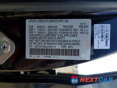 Zdjęcie 13 z 13 samochodu: 2018 ACURA RDX VIN:5J8TB3H38JL005116 - miniatura