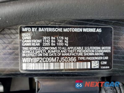 Zdjęcie 13 z 13 samochodu: 2021 BMW I3 BEV VIN:WBY8P2C09M7J50366 - miniatura