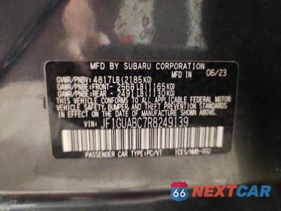 Zdjęcie 12 z 12 samochodu: 2024 SUBARU IMPREZA VIN:JF1GUABC7R8249139 - miniatura
