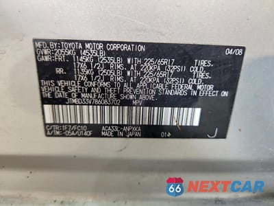 Zdjęcie 14 z 14 samochodu: 2008 TOYOTA RAV4 BASE VIN:JTMBD33V786083702 - miniatura