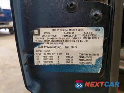 Zdjęcie 12 z 12 samochodu: 2005 GMC NEW SIERRA K1500 VIN:1GTEK19V35E333355 - miniatura