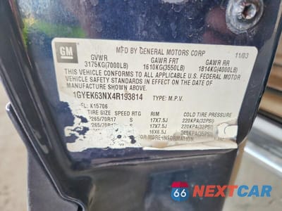 Zdjęcie 14 z 14 samochodu: 2004 CADILLAC ESCALADE LUXURY VIN:1GYEK63NX4R193814 - miniatura