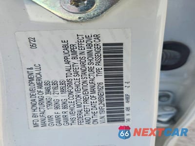 Zdjęcie 12 z 12 samochodu: 2022 HONDA CIVIC SPORT VIN:19XFL2H85NE016216 - miniatura