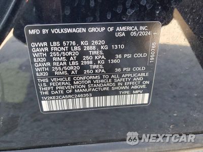 Zdjęcie 14 z 14 samochodu: 2024 VOLKSWAGEN ATLAS CROSS SPORT SE VIN:1V2KE2CA5RC246353 - miniatura