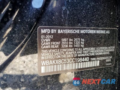Zdjęcie 12 z 12 samochodu: 2012 BMW 750 LI VIN:WBAKX8C53CC198440 - miniatura