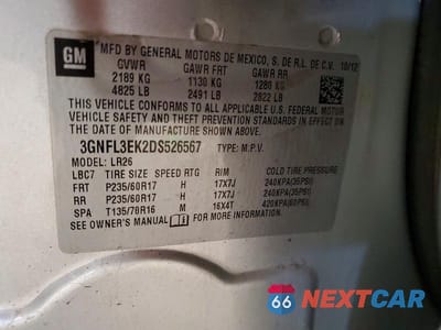 Zdjęcie 13 z 13 samochodu: 2013 CHEVROLET CAPTIVA LT VIN:3GNFL3EK2DS526567 - miniatura