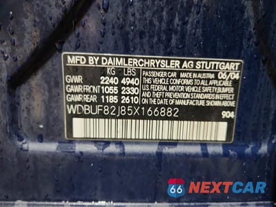 Zdjęcie 12 z 12 samochodu: 2005 MERCEDES-BENZ E 320 4MATIC VIN:WDBUF82J85X166882 - miniatura