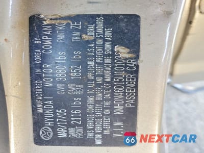 Zdjęcie 13 z 13 samochodu: 2005 HYUNDAI ELANTRA GLS VIN:KMHDN46D15U101032 - miniatura