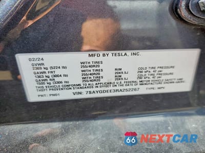 Zdjęcie 12 z 12 samochodu: 2024 TESLA MODEL Y VIN:7SAYGDEE3RA252267 - miniatura