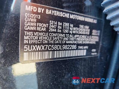 Zdjęcie 13 z 13 samochodu: 2013 BMW X3 XDRIVE35I VIN:5UXWX7C58DL982286 - miniatura