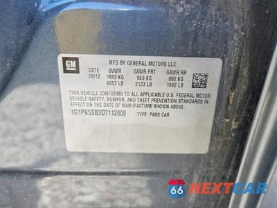 Zdjęcie 12 z 12 samochodu: 2013 CHEVROLET CRUZE LT VIN:1G1PK5SB3D7112009 - miniatura