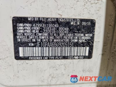 Zdjęcie 13 z 13 samochodu: 2016 SUBARU IMPREZA VIN:JF1GPAA65G9205151 - miniatura