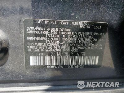 Zdjęcie 13 z 13 samochodu: 2013 SUBARU FORESTER 2.5X PREMIUM VIN:JF2SHADC8DH417869 - miniatura
