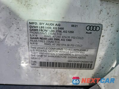 Zdjęcie 14 z 14 samochodu: 2022 AUDI Q5 PREMIUM 45 VIN:WA1GAAFY2N2002160 - miniatura