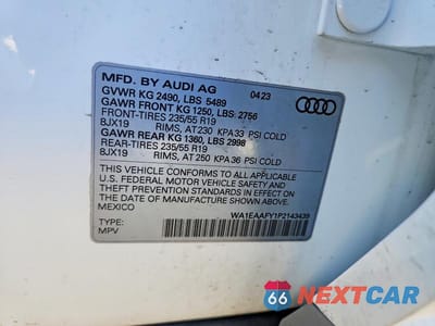 Zdjęcie 13 z 13 samochodu: 2023 AUDI Q5 PREMIUM PLUS 45 VIN:WA1EAAFY1P2143439 - miniatura