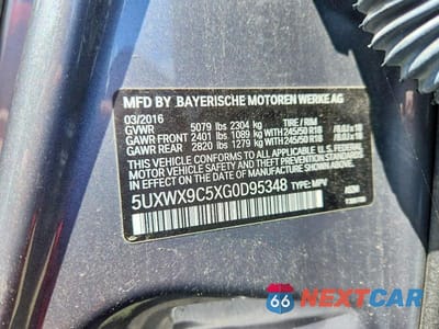 Zdjęcie 14 z 14 samochodu: 2016 BMW X3 XDRIVE28I VIN:5UXWX9C5XG0D95348 - miniatura