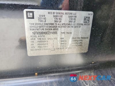 Zdjęcie 12 z 12 samochodu: 2014 GMC SIERRA K1500 SLE VIN:1GTV2UEH9EZ314965 - miniatura