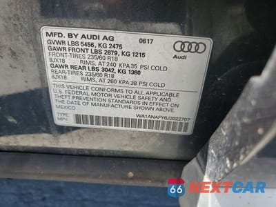 Zdjęcie 12 z 12 samochodu: 2018 AUDI Q5 PREMIUM VIN:WA1ANAFY6J2022707 - miniatura