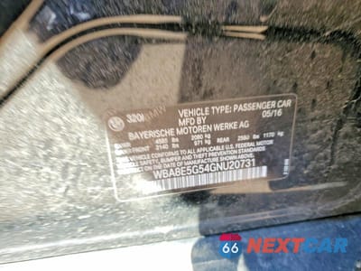 Zdjęcie 12 z 12 samochodu: 2016 BMW 320 XI VIN:WBA8E5G54GNU20731 - miniatura