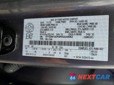 Zdjęcie 12 z 12 samochodu: 2023 FORD F150 SUPERCREW VIN:1FTEW1EP4PKD20582 - miniatura