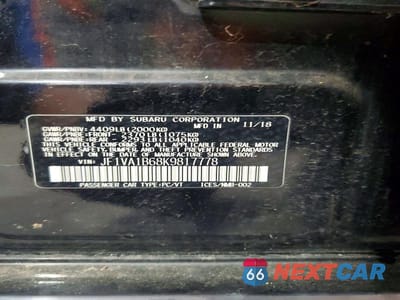 Zdjęcie 12 z 12 samochodu: 2019 SUBARU WRX PREMIUM VIN:JF1VA1B68K9817778 - miniatura