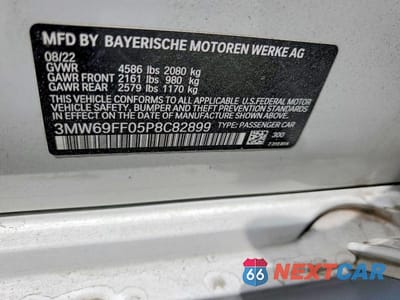 Zdjęcie 12 z 12 samochodu: 2023 BMW 330I VIN:3MW69FF05P8C82899 - miniatura