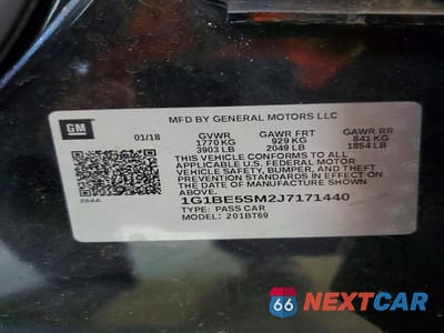 Zdjęcie 12 z 12 samochodu: 2018 CHEVROLET CRUZE LT VIN:1G1BE5SM2J7171440 - miniatura