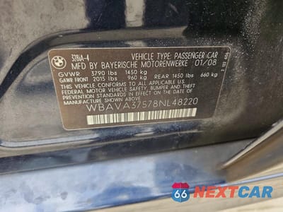 Zdjęcie 12 z 12 samochodu: 2008 BMW 328 I VIN:WBAVA37578NL48220 - miniatura