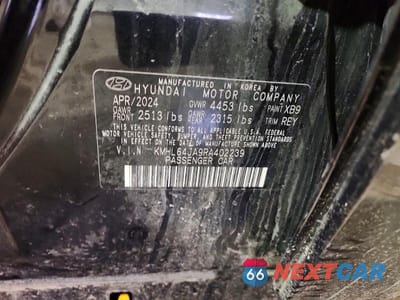 Zdjęcie 12 z 12 samochodu: 2024 HYUNDAI SONATA SEL VIN:KMHL64JA9RA402239 - miniatura