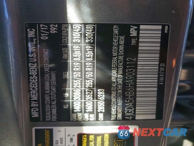 Zdjęcie 12 z 12 samochodu: 2017 MERCEDES-BENZ GLE 350 4MATIC VIN:4JGDA5HB6HA903112 - miniatura