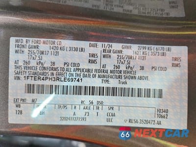 Zdjęcie 13 z 13 samochodu: 2024 FORD RANGER XL VIN:1FTER4PH3RLE69741 - miniatura