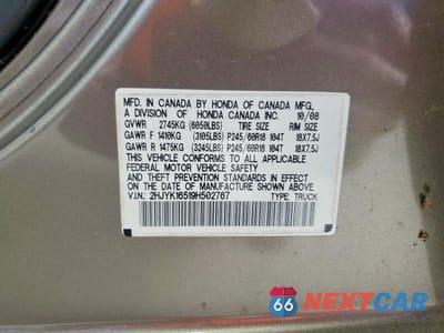 Zdjęcie 12 z 12 samochodu: 2009 HONDA RIDGELINE RTL VIN:2HJYK16519H502767 - miniatura