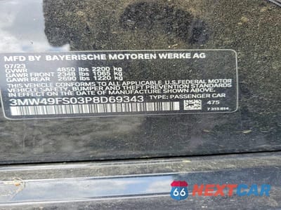 Zdjęcie 12 z 12 samochodu: 2023 BMW M340I VIN:3MW49FS03P8D69343 - miniatura