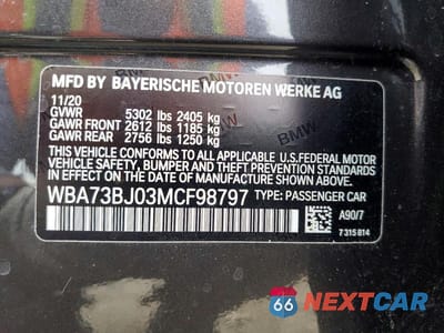 Zdjęcie 12 z 12 samochodu: 2021 BMW 540 XI VIN:WBA73BJ03MCF98797 - miniatura