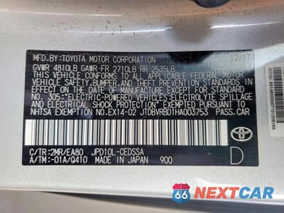 Zdjęcie 12 z 12 samochodu: 2017 TOYOTA MIRAI BASE VIN:JTDBVRBD1HA003753 - miniatura