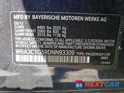 Zdjęcie 12 z 12 samochodu: 2013 BMW 328 I SULEV VIN:WBA3C1G59DNN93309 - miniatura