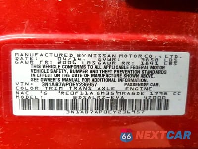 Zdjęcie 12 z 12 samochodu: 2014 NISSAN SENTRA SR VIN:3N1AB7AP0EY236957 - miniatura