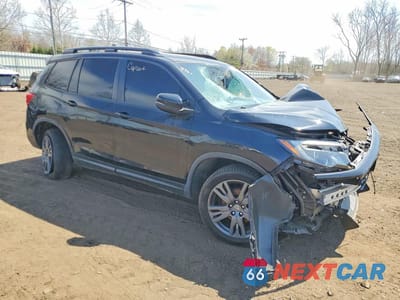 Czwarte zdjęcie samochodu z boku: 2019 HONDA PASSPORT EXL VIN:5FNYF8H51KB027602 - miniatura