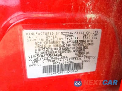 Zdjęcie 13 z 13 samochodu: 2018 NISSAN SENTRA SV VIN:3N1AB7AP5JL640862 - miniatura