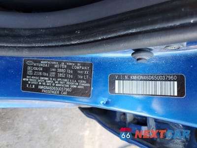 Zdjęcie 12 z 12 samochodu: 2005 HYUNDAI ELANTRA GLS VIN:KMHDN46D65U037960 - miniatura