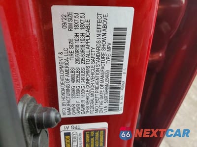 Zdjęcie 13 z 13 samochodu: 2022 HONDA CR-V EXL VIN:5J6RT6H85NL054650 - miniatura