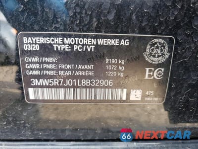 Zdjęcie 12 z 12 samochodu: 2020 BMW 330XI VIN:3MW5R7J01L8B32906 - miniatura